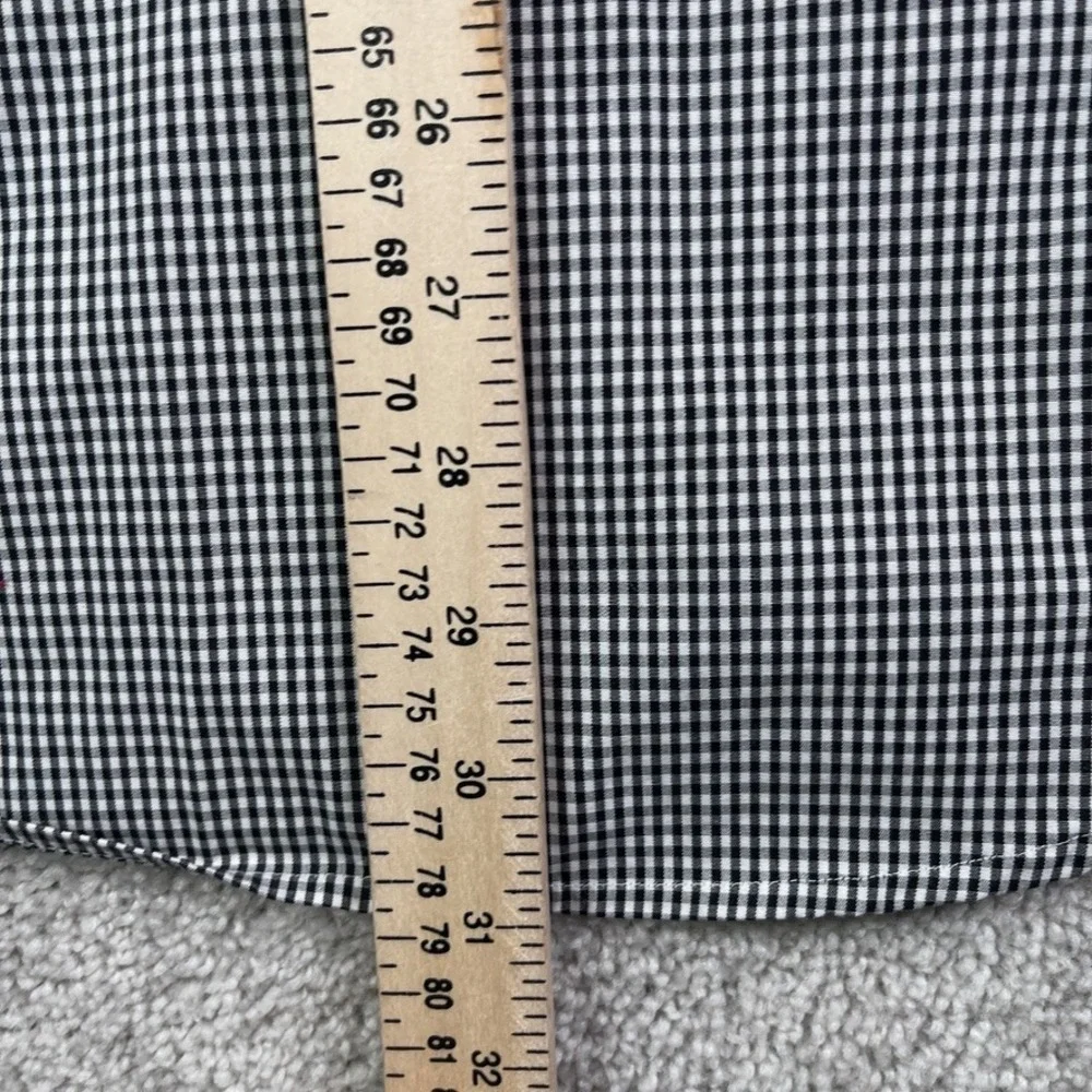 Banana Republic Shirt Mens Large Black Gingham Tailored Slim Fit‎ Non Iron
